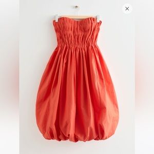 NWT & Other Stories Gathered Balloon Midi Dress